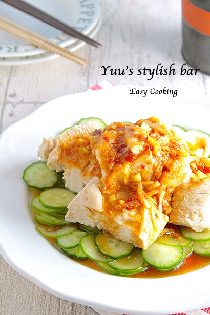 蒸し鶏のシャキシャキ香味野菜ソースニビシ醤油