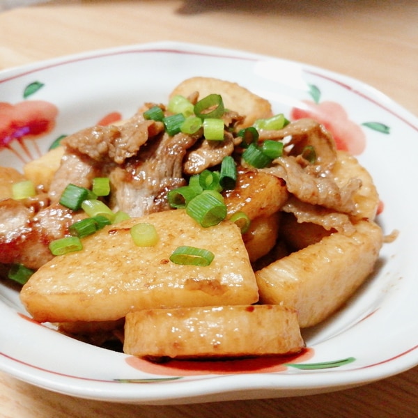 長芋とひき肉のスタミナオイぽん炒め