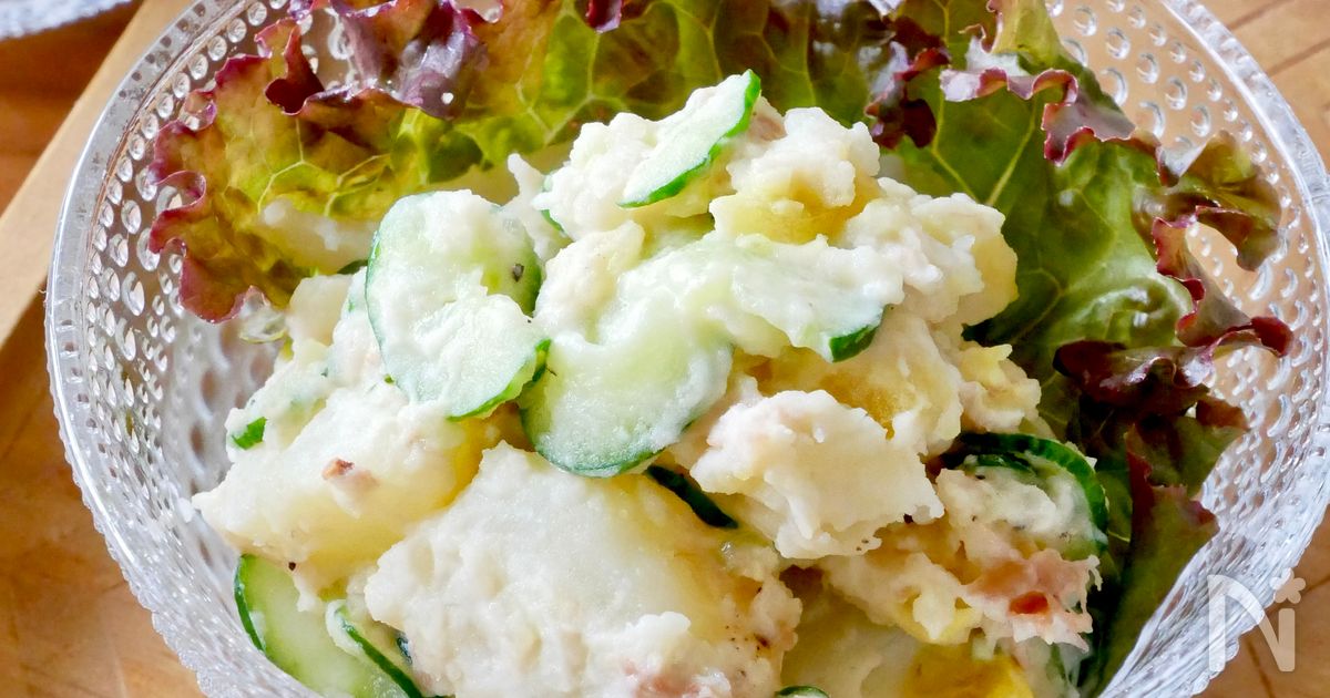 いつものポテサラをアレンジ,韓国風ポテトサラダ , 韓国海苔とたくあんで韓国風にアレンジした, ポテトサラダはいかがでしょうか😌,キムチシーズニングでちょっぴり辛く味付け🌶️, 韓国海苔にのせて食べるともっと美味しい!,ファーチェフーズの「キムチの素シリーズ」はキムチ以外にも使い道がたくさん!, アレンジレシピは過去の投稿をご覧ください。,材料:3~4人分 ,じゃがいも 4個,