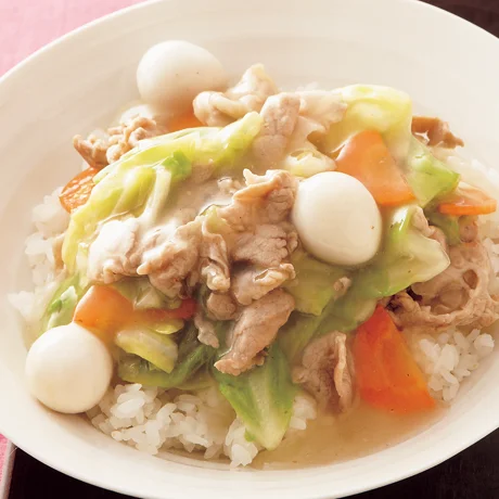 白菜と豚肉で簡単すぎるあんかけ丼♡ by 寧々mama☆クックパッド簡単おいしいみんなのレシピが392万品