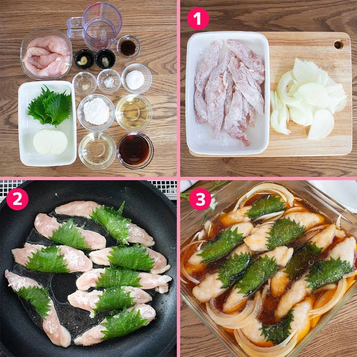 鶏むね肉の大葉から揚げ