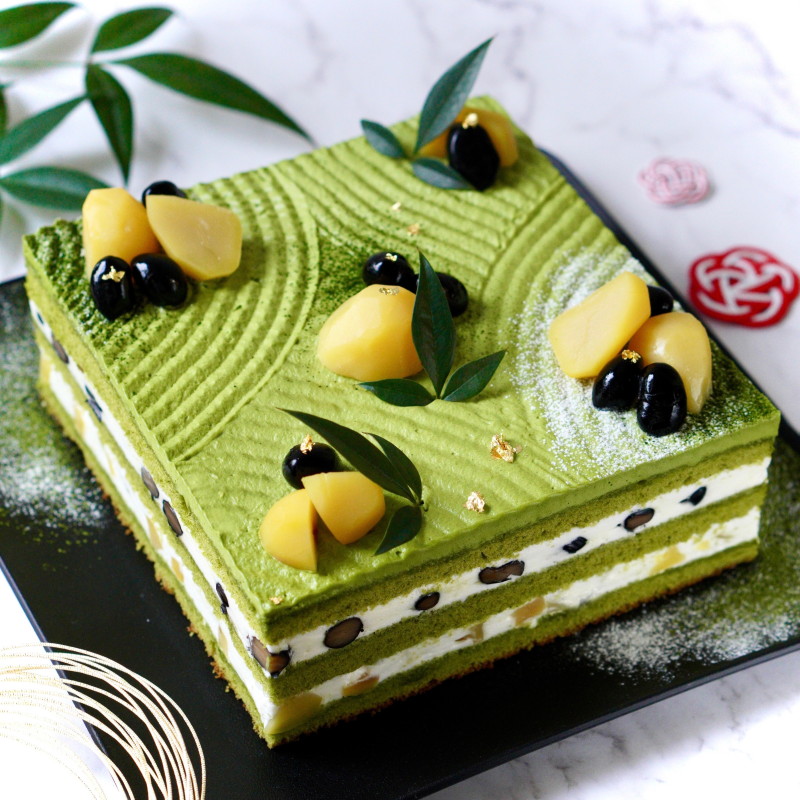 マスカルポーネと抹茶のクリスマスケーキ