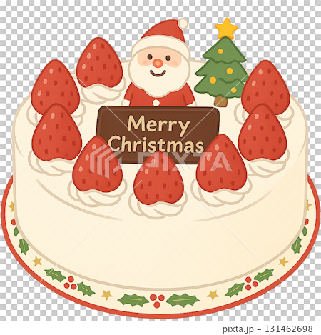 クリスマスケーキイラストレイン🚂 - イラスト無料素材