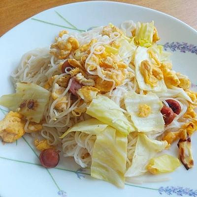 白だしでさっと！ツナとキャベツのそうめんチャンプル