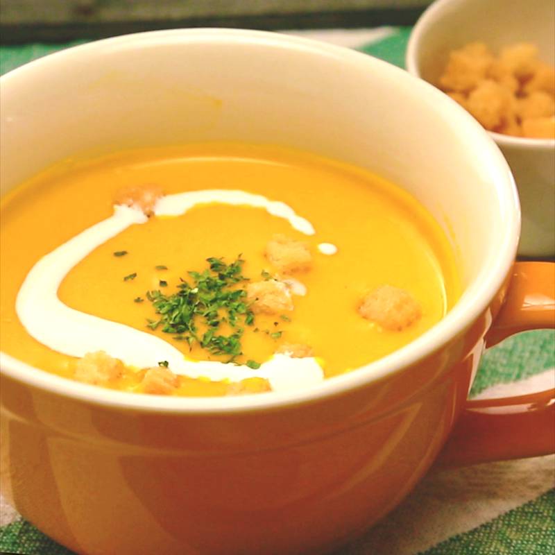 かぼちゃのスープ 牛乳なし！ブレンダーで混ぜるだけ