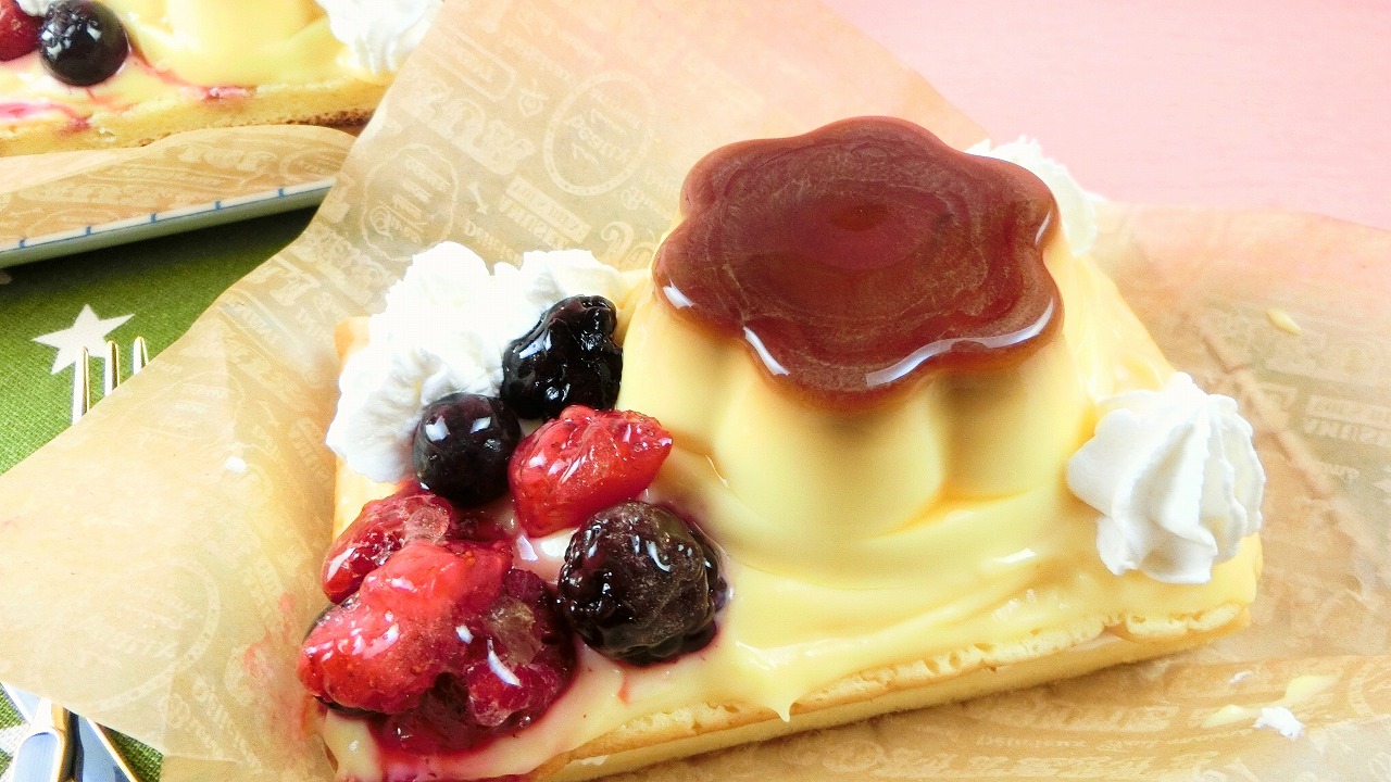 カラメルプリンアラモードの作り方