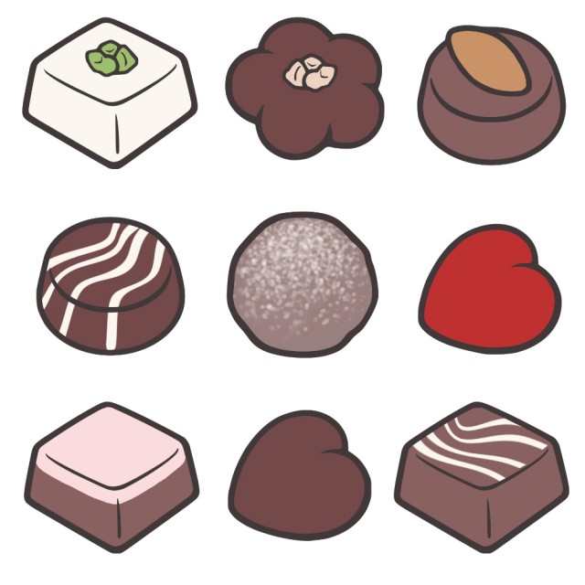 かわいい考えるバレンタインチョコのイラスト素材無料ダウンロード IllustCute