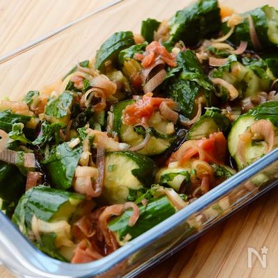 きゅうりとミョウガと大葉のさっぱり和え