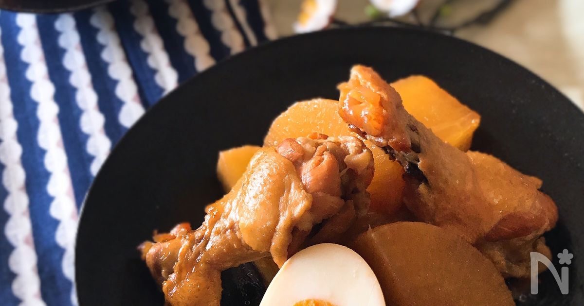 鶏手羽中と大根、ブロッコリーの豆鼓蒸し