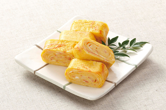 ちょいテクでしま模様？カニ玉風卵焼き