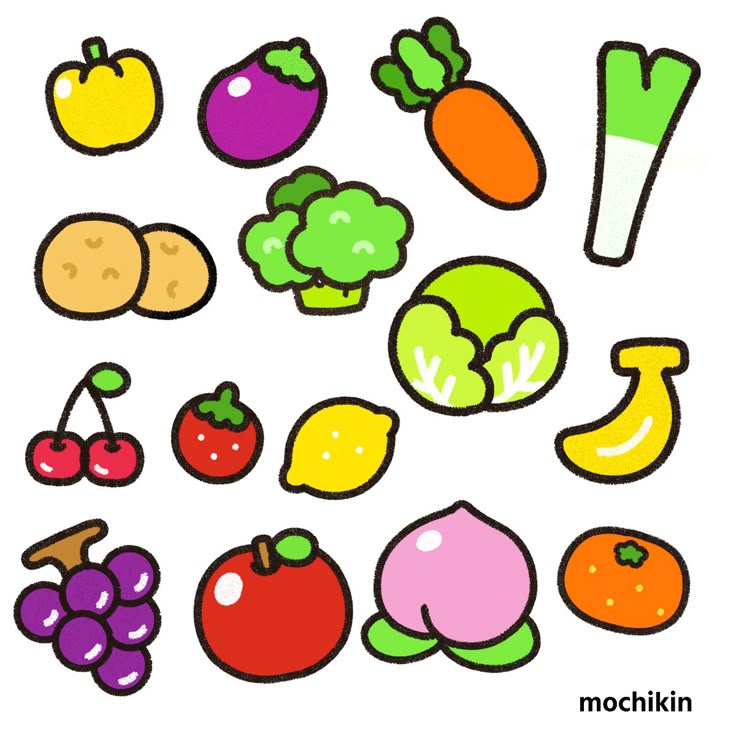 かわいい野菜の顔イラストセットPremiumベクトル素材