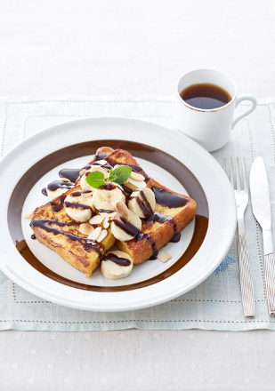レンジで簡単☆チョコバナナフレンチトースト