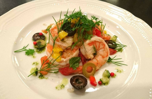 海老のセビーチェ - kaigandori desanges 海岸通でざんじゅ