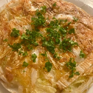 フライパンで簡単♡白菜とベーコンのチーズ焼き