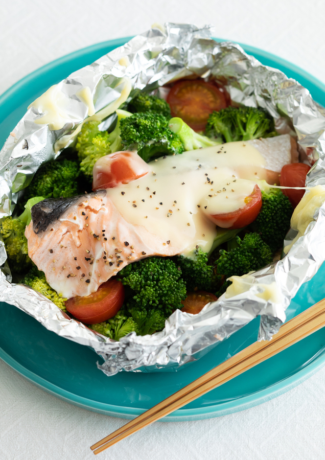 鮭とブロッコリーのチーズ焼き