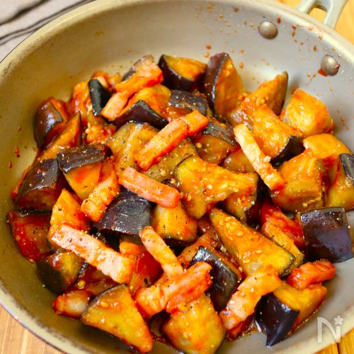 えびとなすのケチャップ炒め