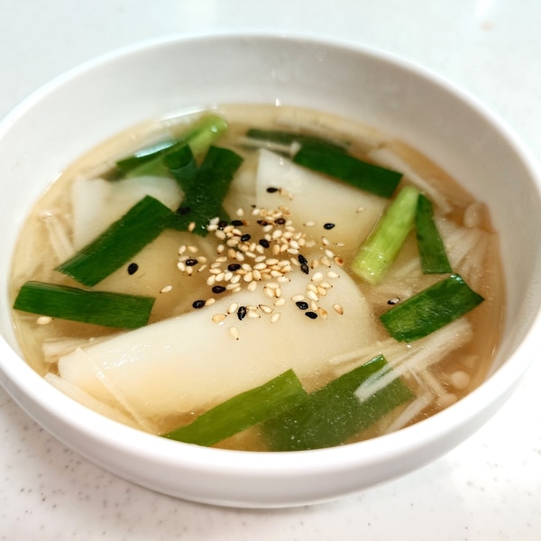 鶏皮と水餃子の旨味スープ フードロスを減らそう