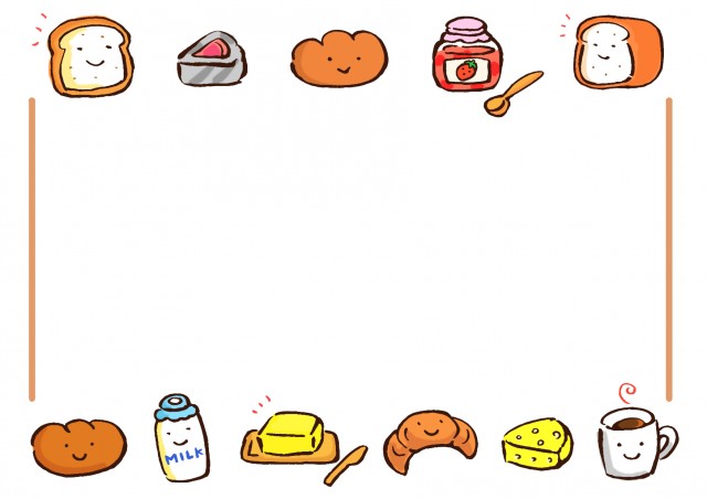 おにぎりと食パンのかわいいキャラクターの手描き風イラストのイラスト素材87194656- PIXTA