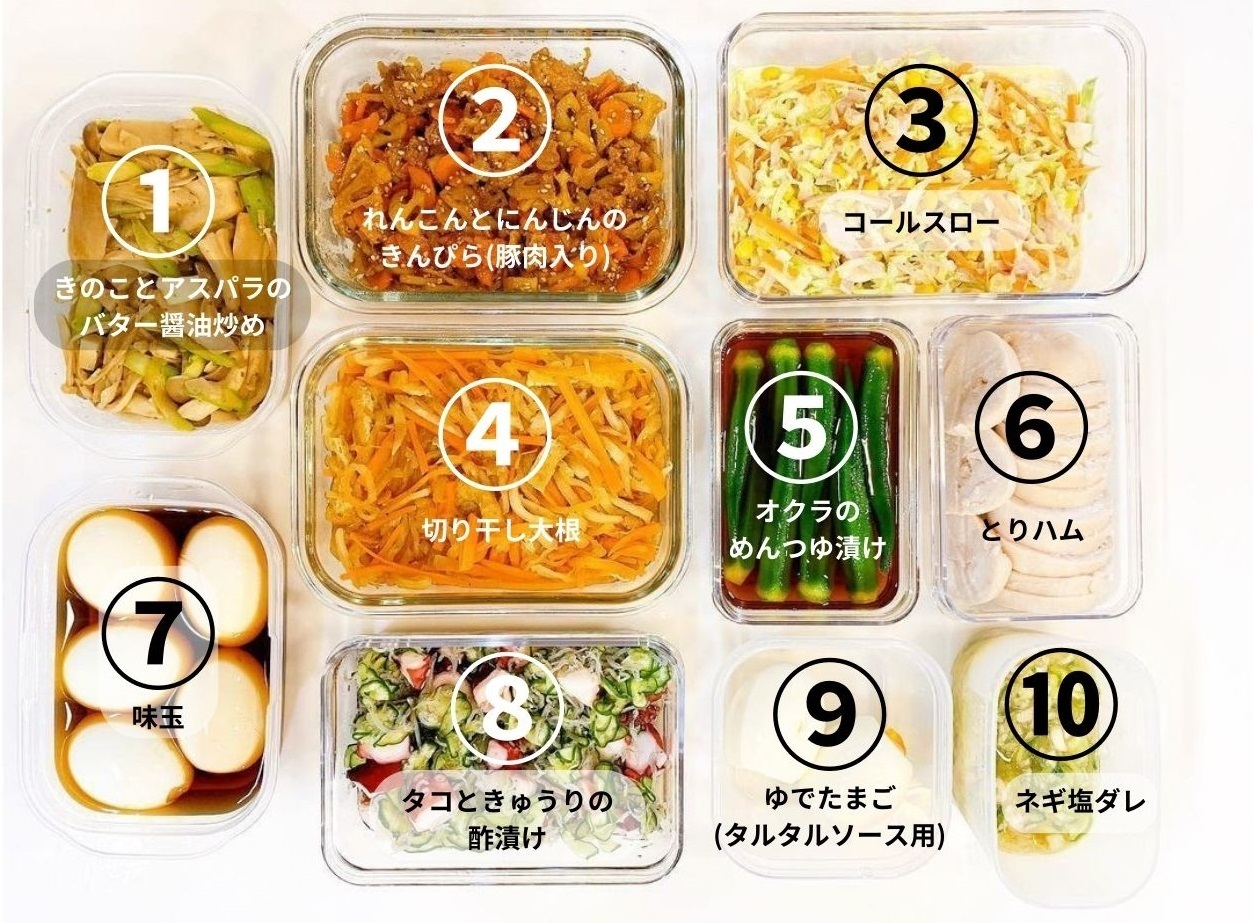 野菜たっぷりな副菜9品。週末まとめて作り置きレポート 2021 03 14つくおき