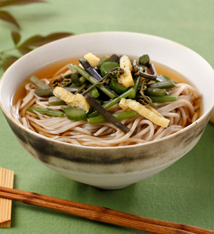 <パパの簡単料理>冷やし山菜そば100円以下料理