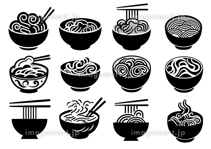ラーメンのアイコン 白黒 イラスト - No: 25673672無料イラスト・フリー素材なら「イラストAC」