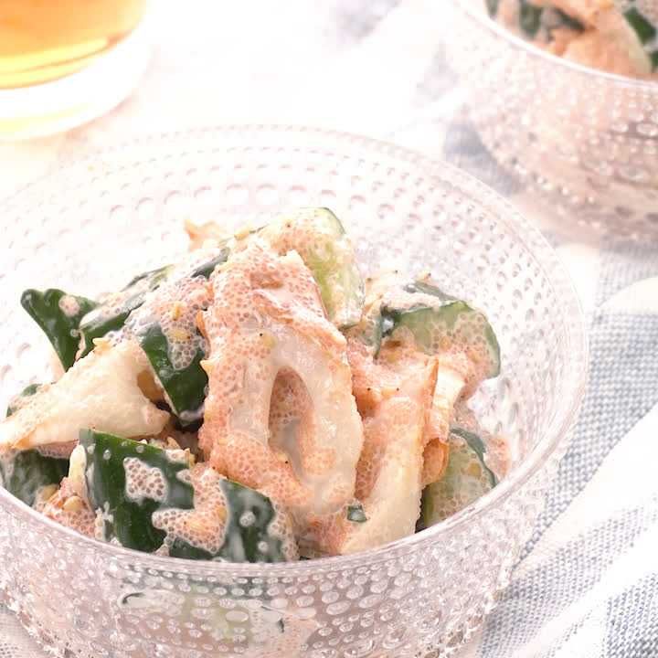 イカめんたいとたたききゅうりのおつまみ風」のレシピ公式 福岡博多の辛子明太子通販なら島本