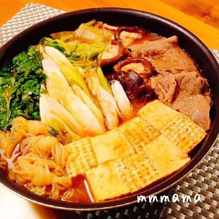 出汁が美味しい お手軽関東風すき焼き