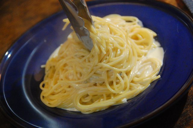 「オステリア・ナカムラ」のゴルゴンゾーラのショートパスタ