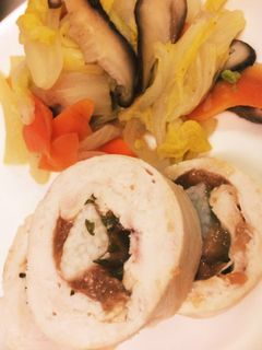 電子レンジ４分＊ 梅だれレンジチキンロール