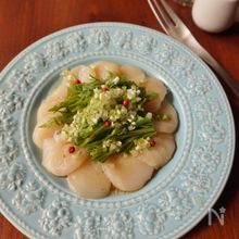 まんまの台所 ネギをたっぷり乗せた鯛の刺身の中華風カルパッチョJA北新潟