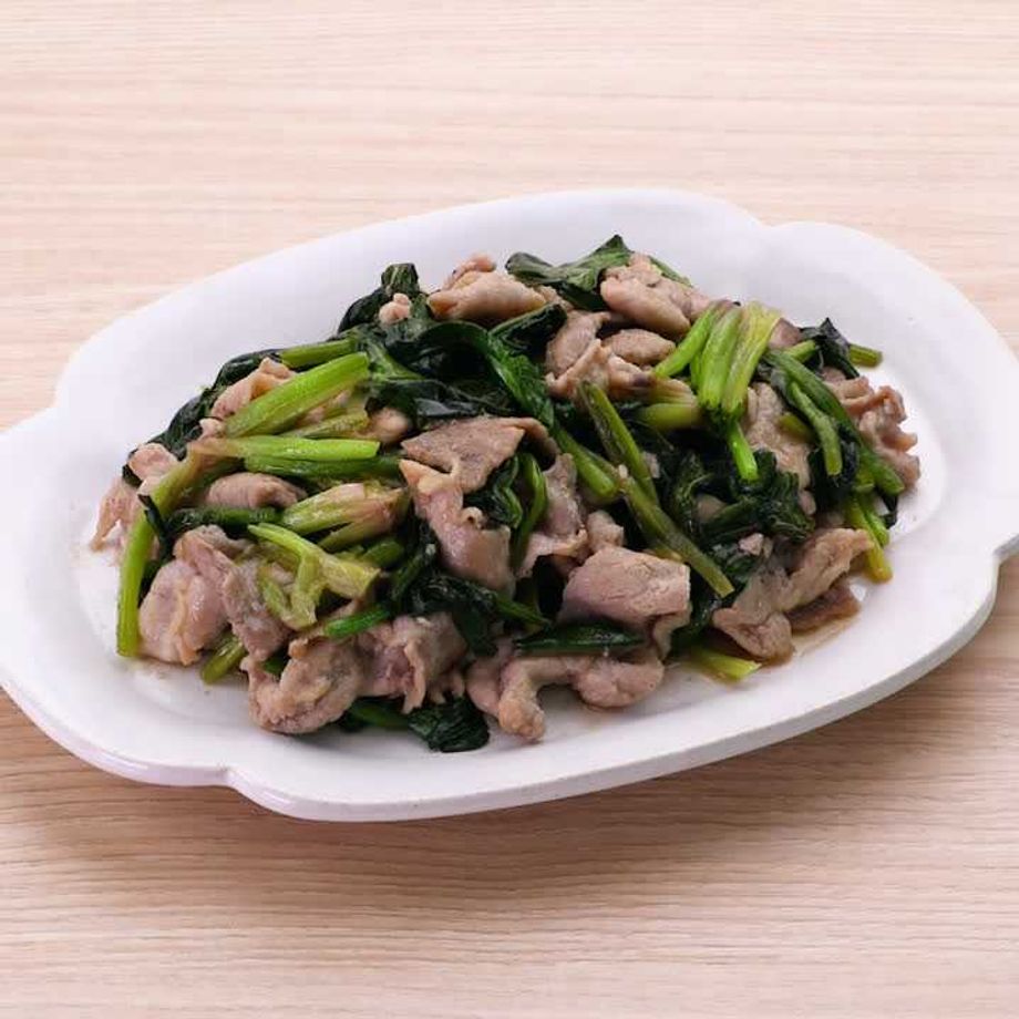 ほうれん草と豚こま炒め