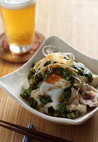 豚肉のニラソースがけ