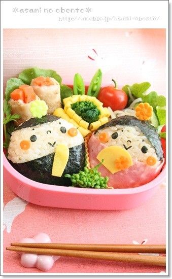 キャラ弁＊ひな祭りに♪ちっちゃな指人形お雛様♪