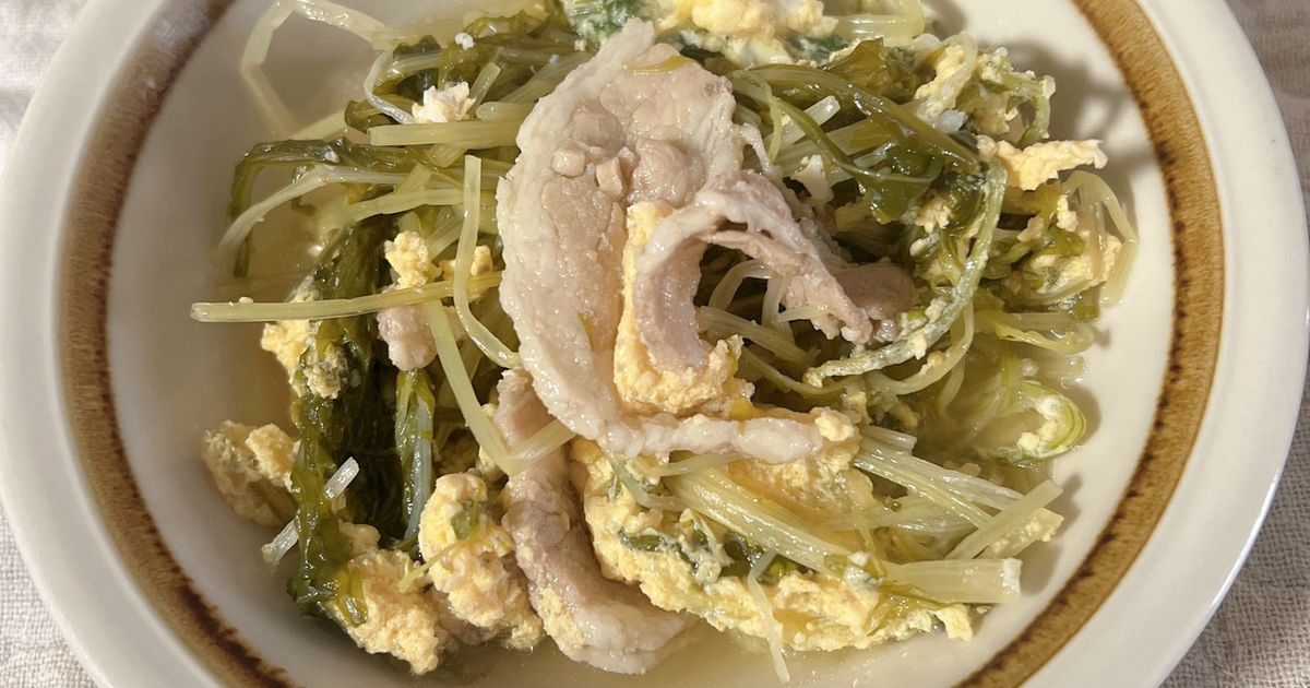 時短簡単♪水菜卵とじ