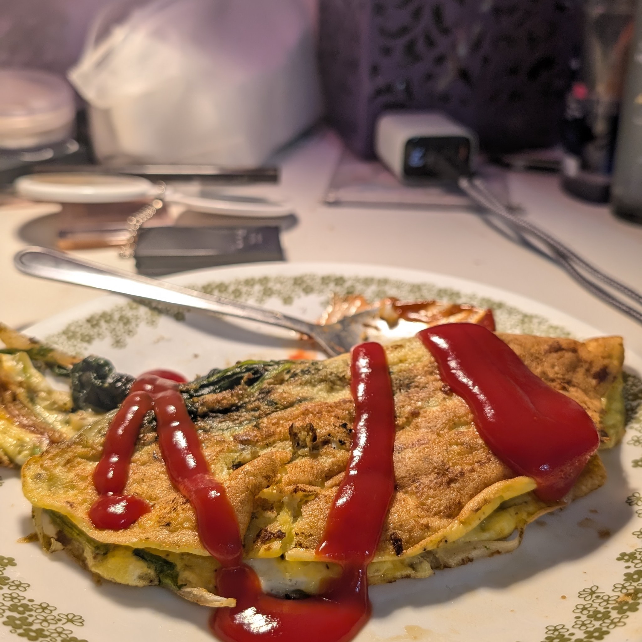 ほうれん草ミックスのチーズオムレツ