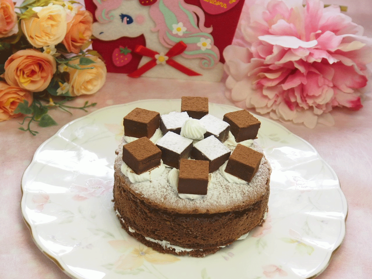 チョコムース&ガトーショコラのバレンタインプレート