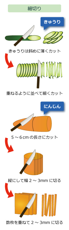 人参の千切りを解説！同じ千切りでも切り方次第で食感が変わる！食・料理オリーブオイルをひとまわし