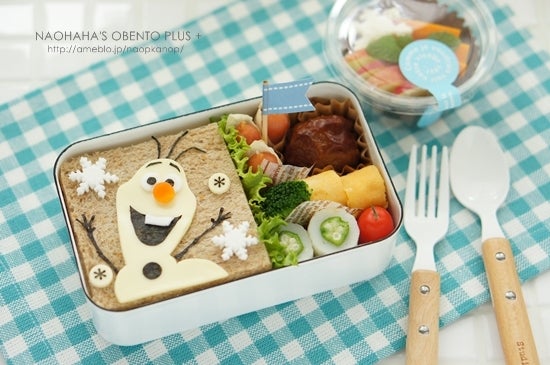 キャラ弁まにあ息子と娘のオベントウオラフのお弁当 レシピ・作り方