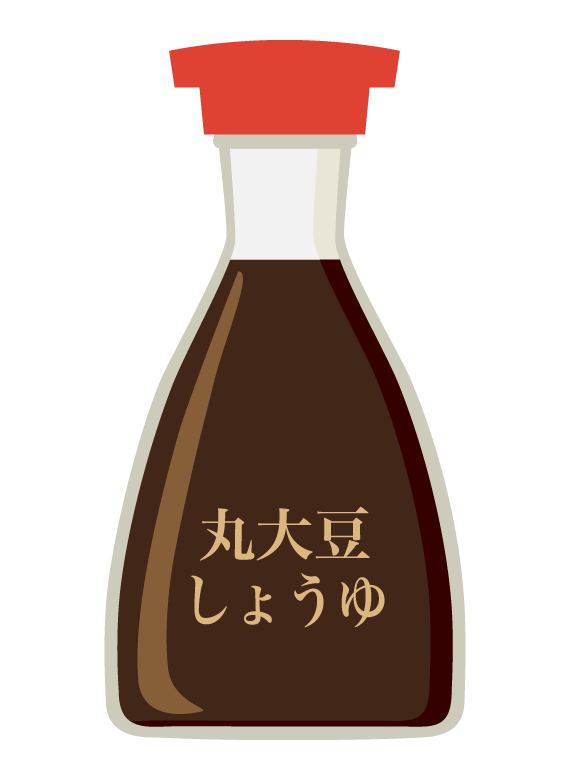 醤油差しに入った醤油：イラスト無料