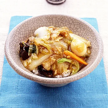 白菜と豚肉の中華丼