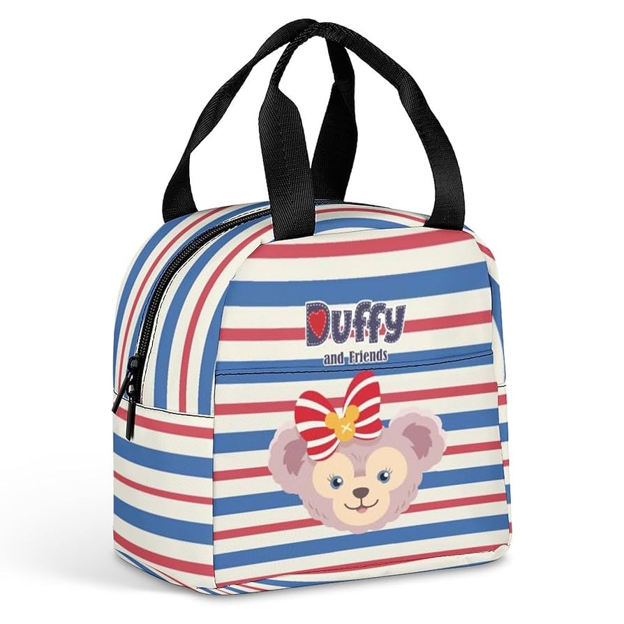 Amazon弁当バッグ ダッフィーフレンズ ランチバッグ お弁当袋 保冷保温 手提げバッグ エコバッグ お弁当 おしゃれ 保温バッグ ファスナー付き子供 男女兼用 撥水加工 断熱素材 大容量 軽量 通勤 通学 ピクニック 遠足 運動会ランチバッグ・ランチ巾着・ランチベルト