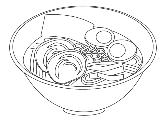ぬり絵 線画 食べ物の日Premiumベクトル素材
