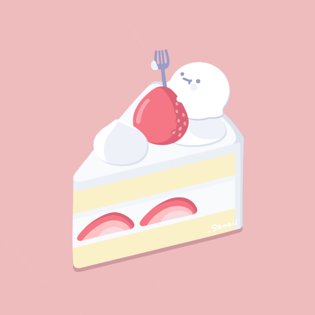 スマホ用ページ>苺ショートケーキ、ストロベリー ショートケーキのイラスト・条件付フリー素材集