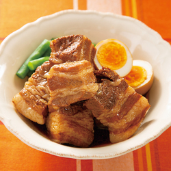 豚バラブロックの照りタレみそ焼き