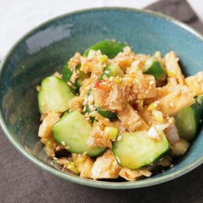 厚揚げときゅうりの炒め物