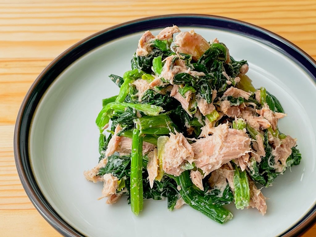 ほうれん草のサラダのレシピ ツナ・コーン・にんじん入り：白ごはん.com