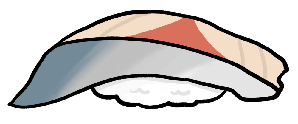 真上から見た寿司10貫のイラスト - ONWAイラスト