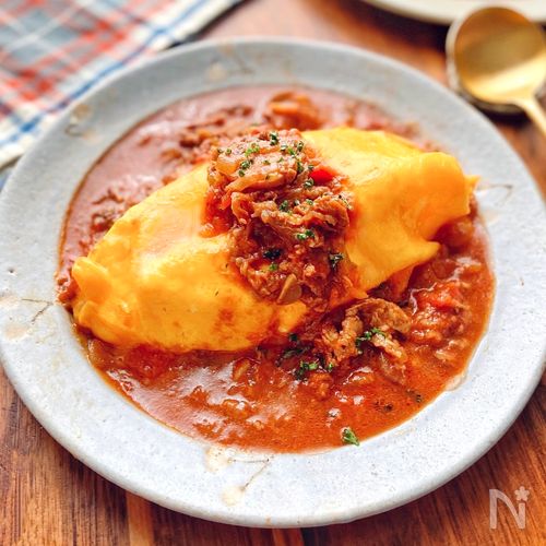 きのこソースのオムライス