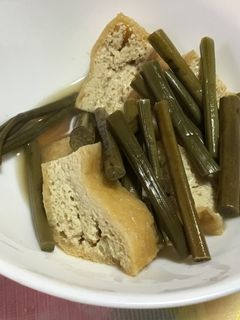 わらびと油揚げの炒め煮 –Organic Recipeオーガニックレシピ