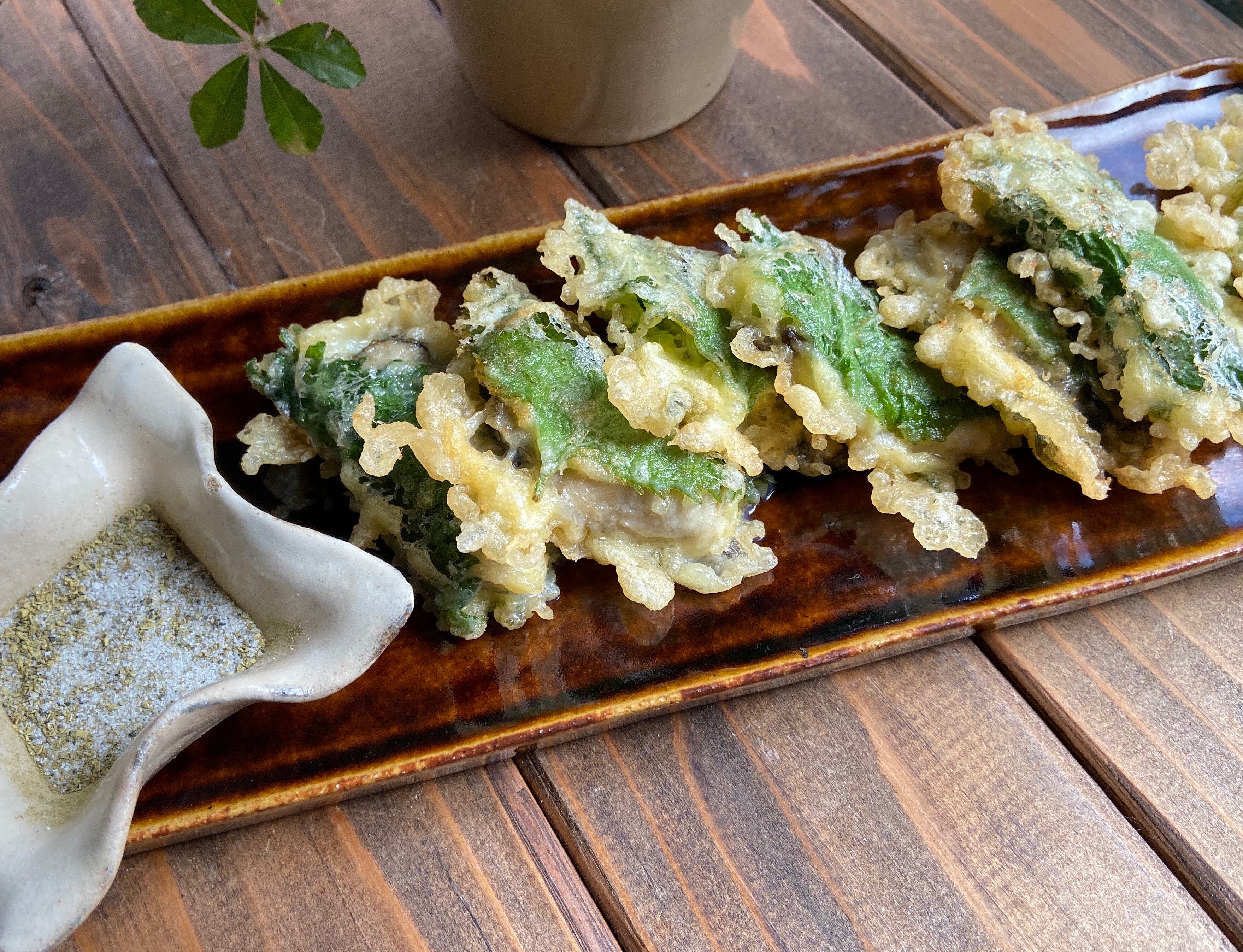 ささみの梅しそ巻き天ぷら